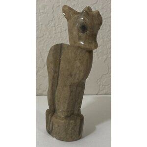 Vintage Handmade Collectible Gray Stone Deer Figurine Wildlife